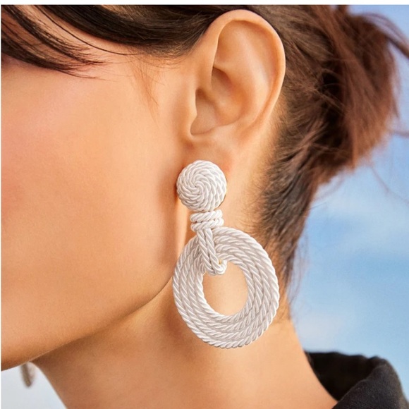 BaubleBar Jewelry - BAUBLEBAR Kennedy Hoop Drop Earrings in White